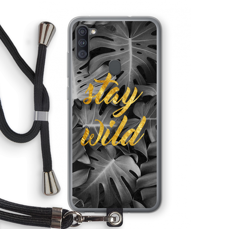 Stay wild: Samsung Galaxy A11 Transparant Hoesje met koord
