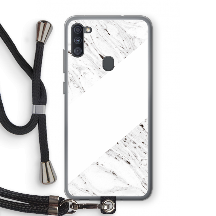 Biggest stripe: Samsung Galaxy A11 Transparant Hoesje met koord