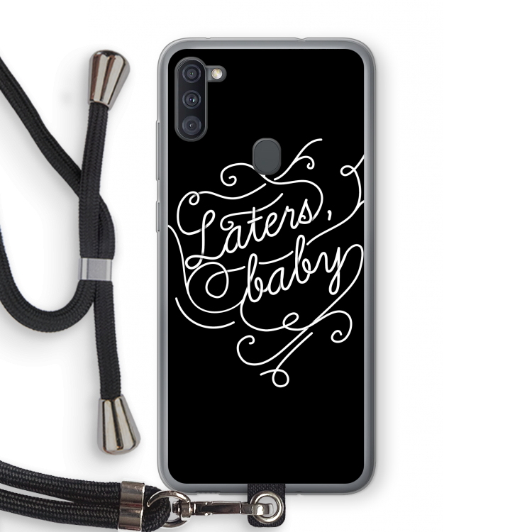 Laters, baby: Samsung Galaxy A11 Transparant Hoesje met koord