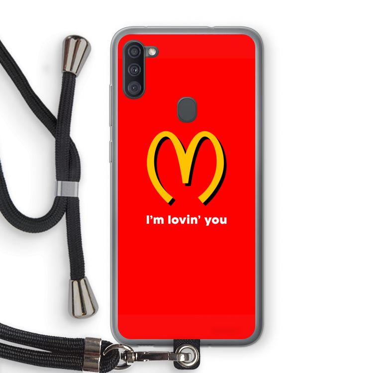 I'm lovin' you: Samsung Galaxy A11 Transparant Hoesje met koord