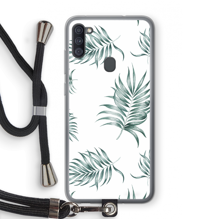 Simple leaves: Samsung Galaxy A11 Transparant Hoesje met koord