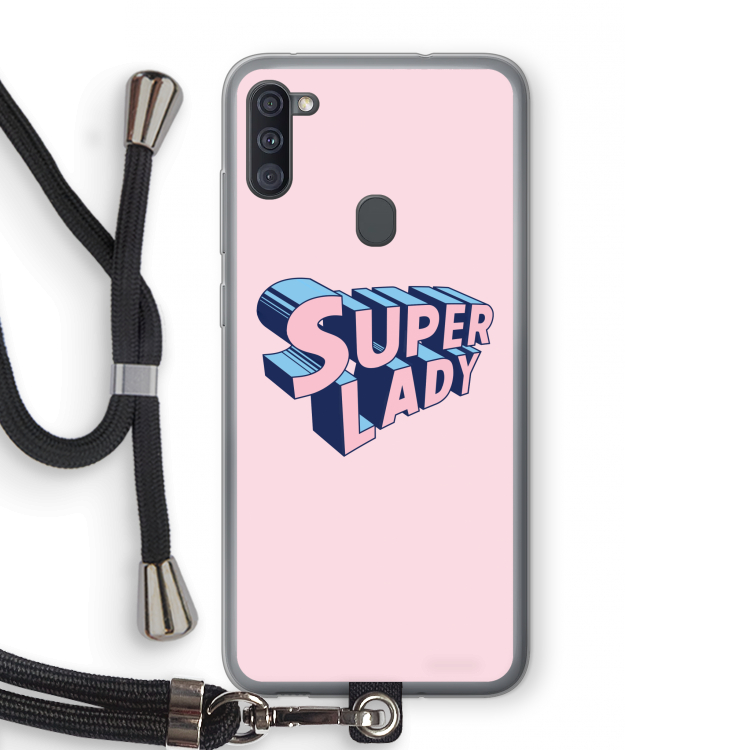 Superlady: Samsung Galaxy A11 Transparant Hoesje met koord