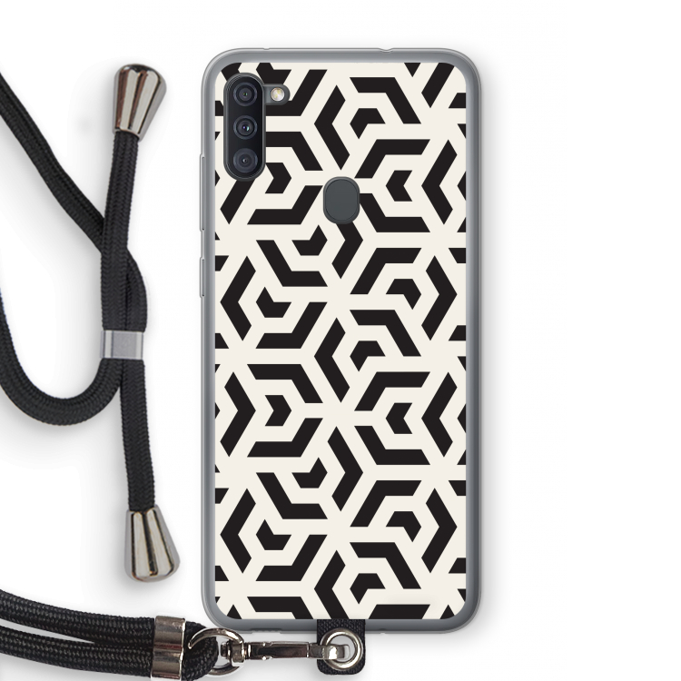 Crazy pattern: Samsung Galaxy A11 Transparant Hoesje met koord