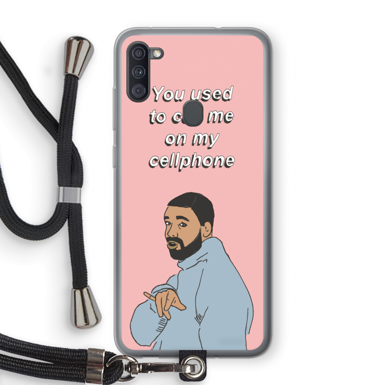 Hotline bling: Samsung Galaxy A11 Transparant Hoesje met koord