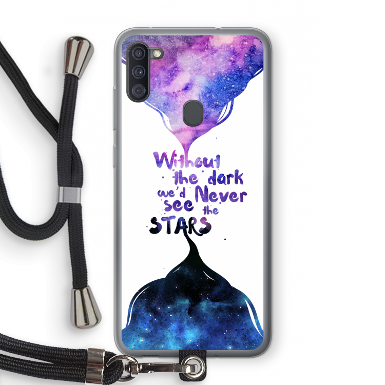 Stars quote: Samsung Galaxy A11 Transparant Hoesje met koord
