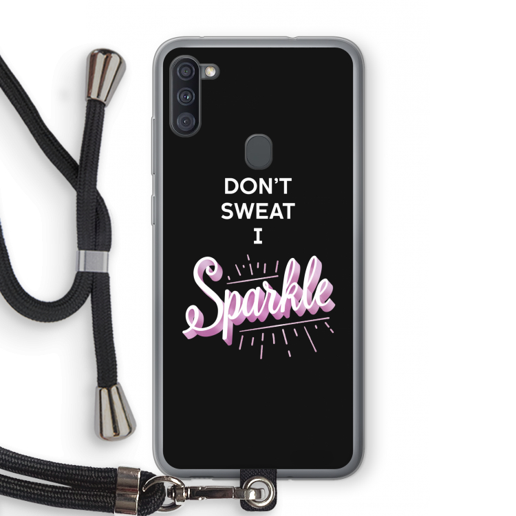 Sparkle quote: Samsung Galaxy A11 Transparant Hoesje met koord