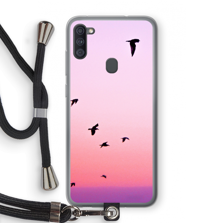 Fly away: Samsung Galaxy A11 Transparant Hoesje met koord