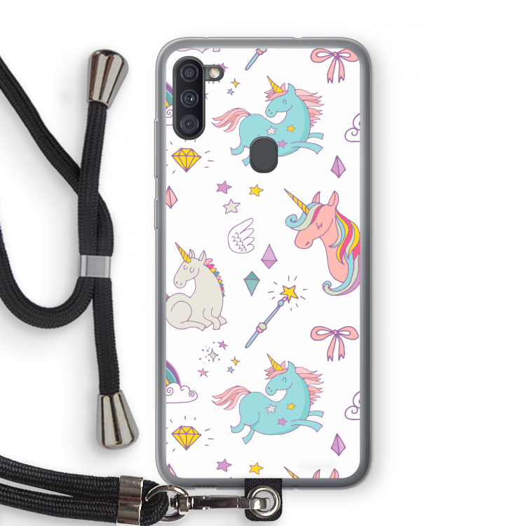 Fantasiewereld: Samsung Galaxy A11 Transparant Hoesje met koord