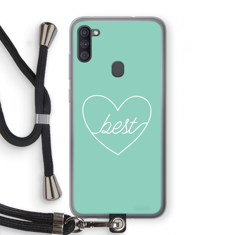 Best heart pastel: Samsung Galaxy A11 Transparant Hoesje met koord