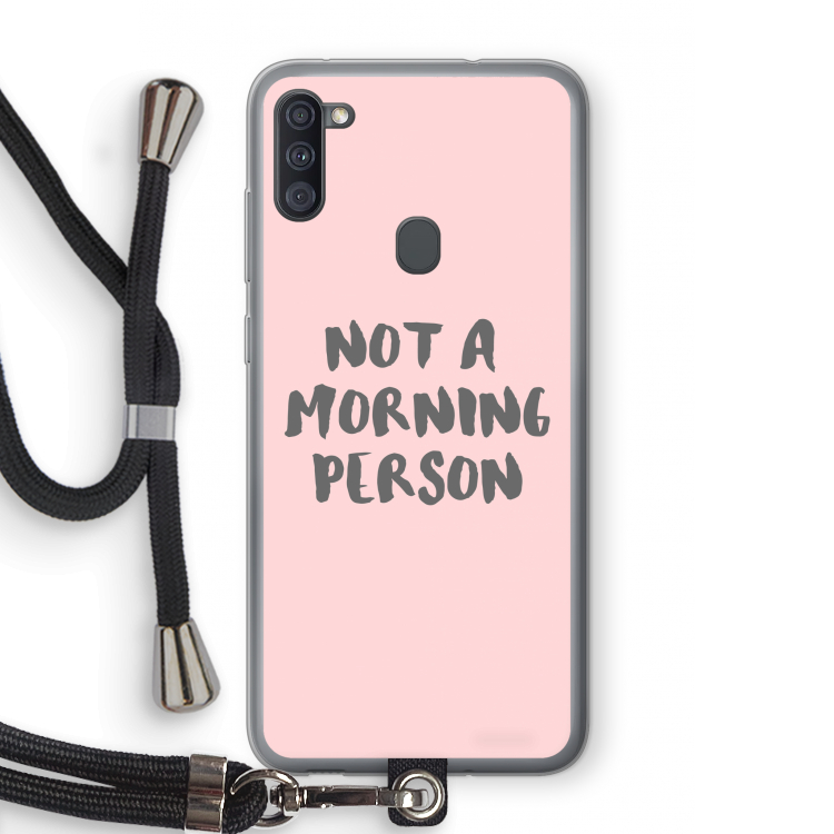 Morning person: Samsung Galaxy A11 Transparant Hoesje met koord