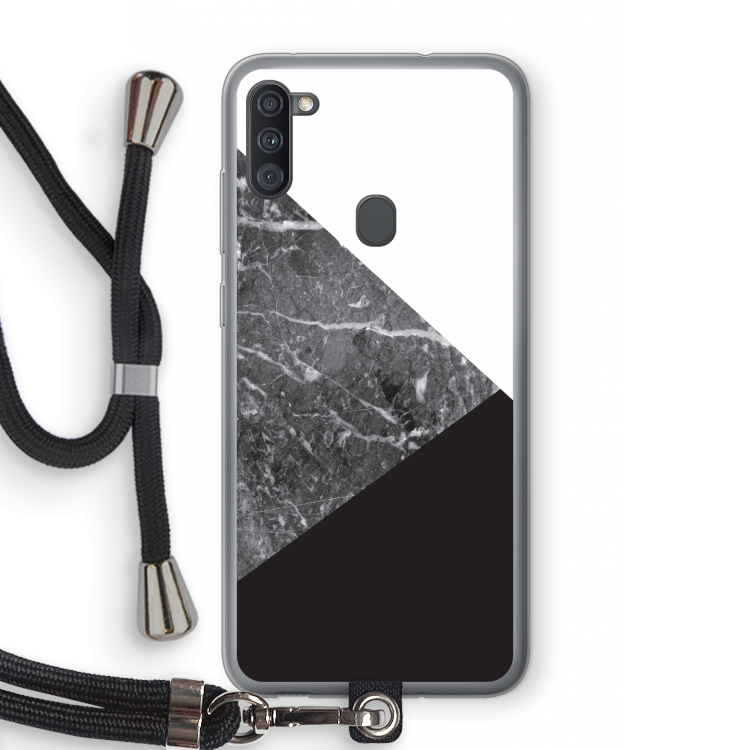 Combinatie marmer: Samsung Galaxy A11 Transparant Hoesje met koord