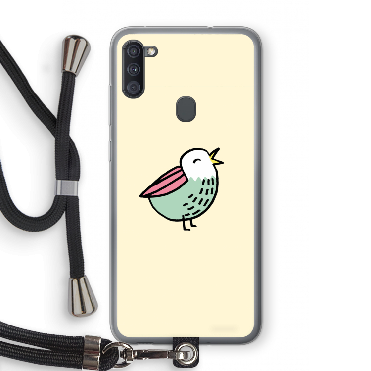 Birdy: Samsung Galaxy A11 Transparant Hoesje met koord