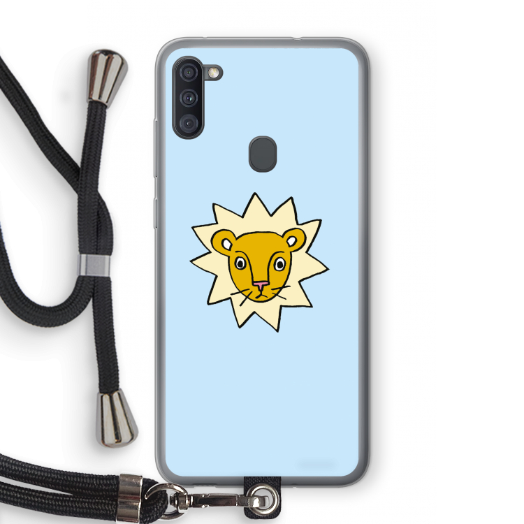Kleine leeuw: Samsung Galaxy A11 Transparant Hoesje met koord
