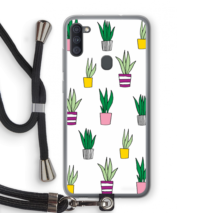 Sanseveria: Samsung Galaxy A11 Transparant Hoesje met koord