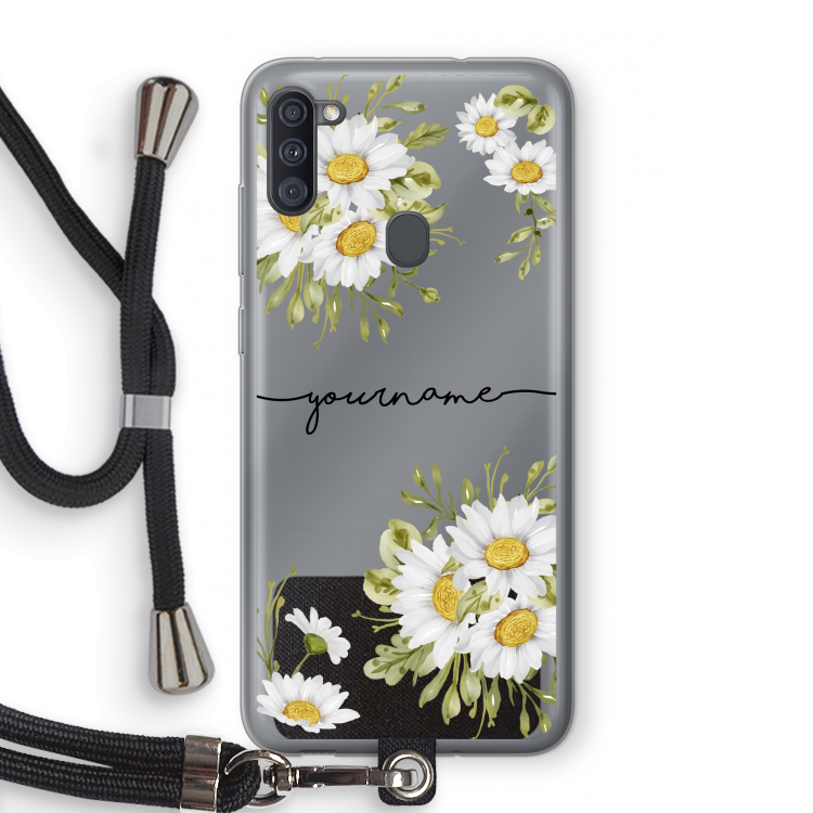 Daisies: Samsung Galaxy A11 Transparant Hoesje met koord