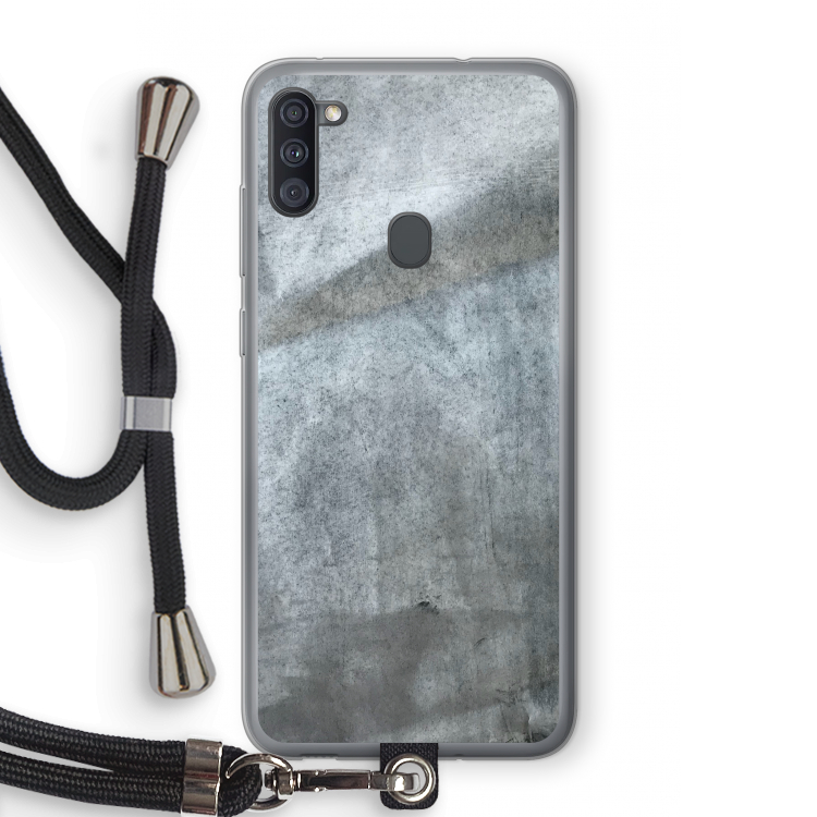 Grey Stone: Samsung Galaxy A11 Transparant Hoesje met koord