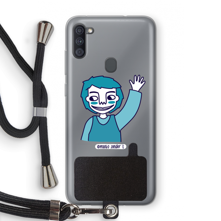 Zwaai: Samsung Galaxy A11 Transparant Hoesje met koord