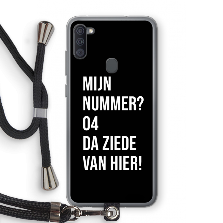 Da ziede van hier - Zwart: Samsung Galaxy A11 Transparant Hoesje met koord