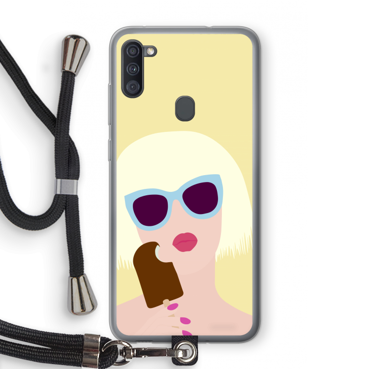 Ice cream: Samsung Galaxy A11 Transparant Hoesje met koord