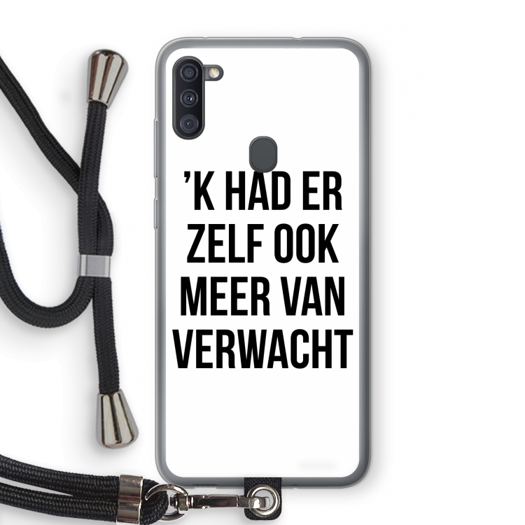 Meer verwacht: Samsung Galaxy A11 Transparant Hoesje met koord