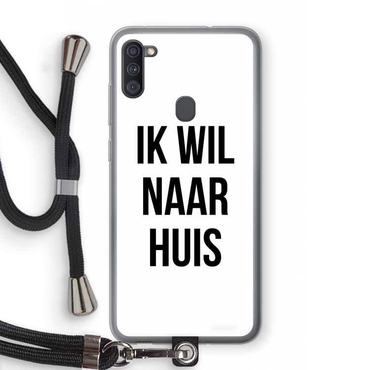 Ik wil naar huis: Samsung Galaxy A11 Transparant Hoesje met koord