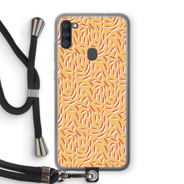 Camouflage: Samsung Galaxy A11 Transparant Hoesje met koord
