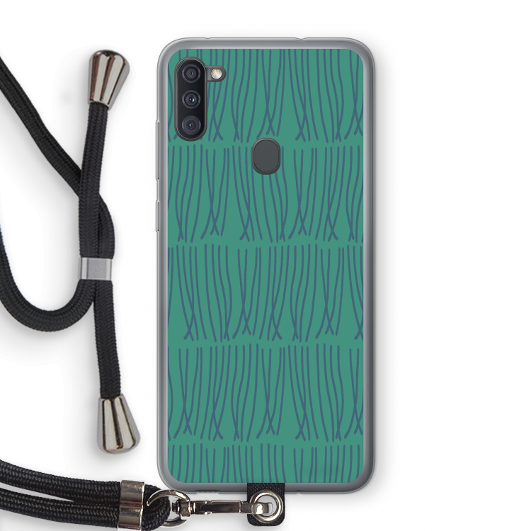 Swirls: Samsung Galaxy A11 Transparant Hoesje met koord