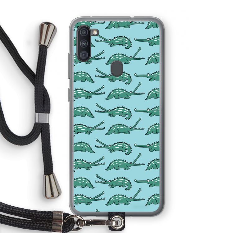 Kroko: Samsung Galaxy A11 Transparant Hoesje met koord