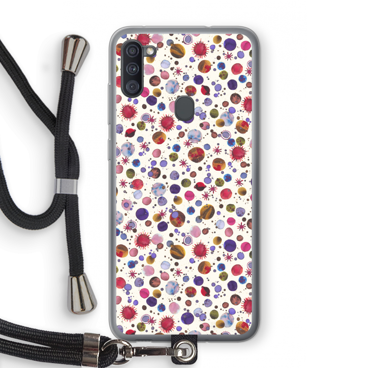 Planets Space: Samsung Galaxy A11 Transparant Hoesje met koord