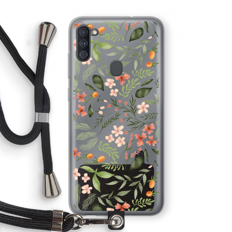 Sweet little flowers: Samsung Galaxy A11 Transparant Hoesje met koord