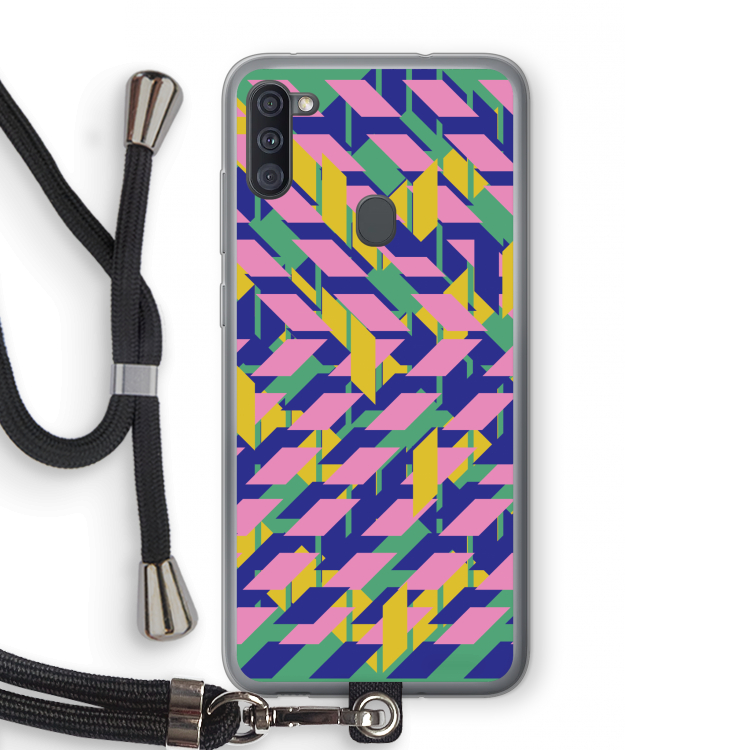 Skew Blush 1: Samsung Galaxy A11 Transparant Hoesje met koord