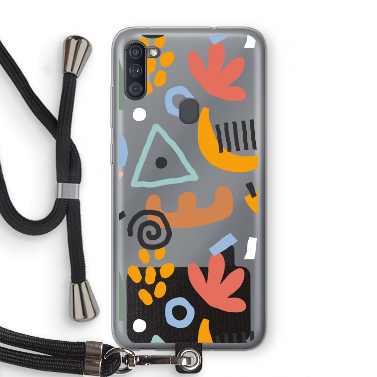 Abstract: Samsung Galaxy A11 Transparant Hoesje met koord