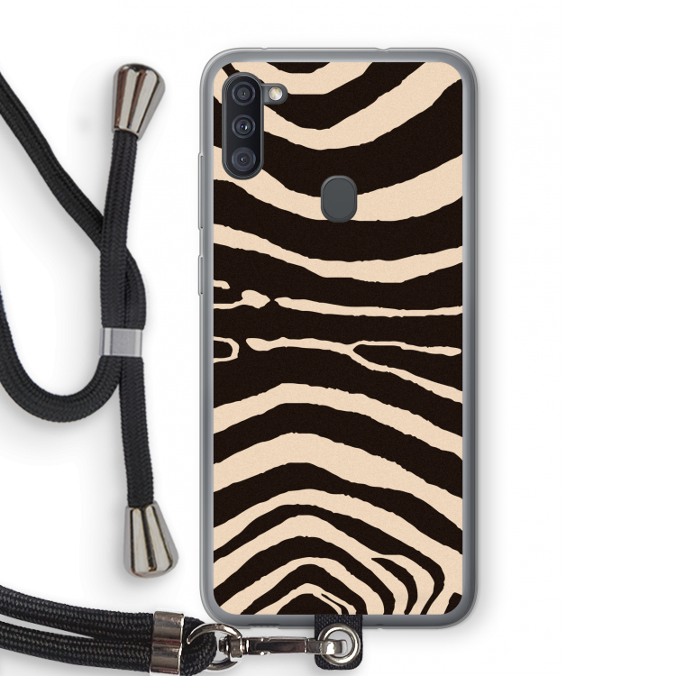 Arizona Zebra: Samsung Galaxy A11 Transparant Hoesje met koord