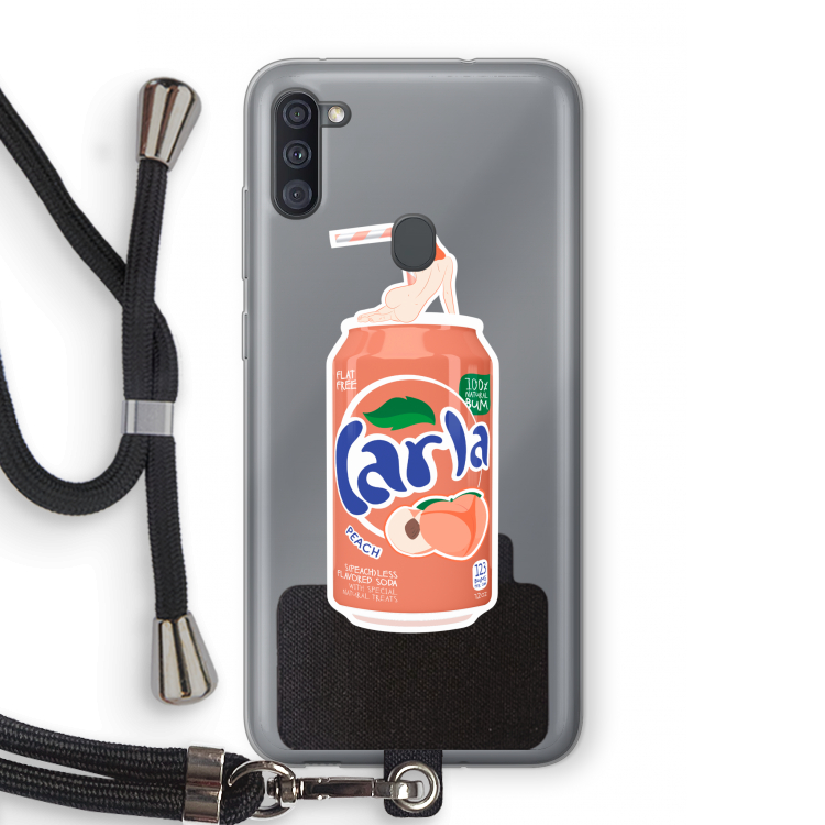 S(peach)less: Samsung Galaxy A11 Transparant Hoesje met koord