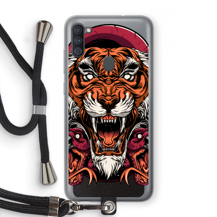 Tiger and Rattlesnakes: Samsung Galaxy A11 Transparant Hoesje met koord