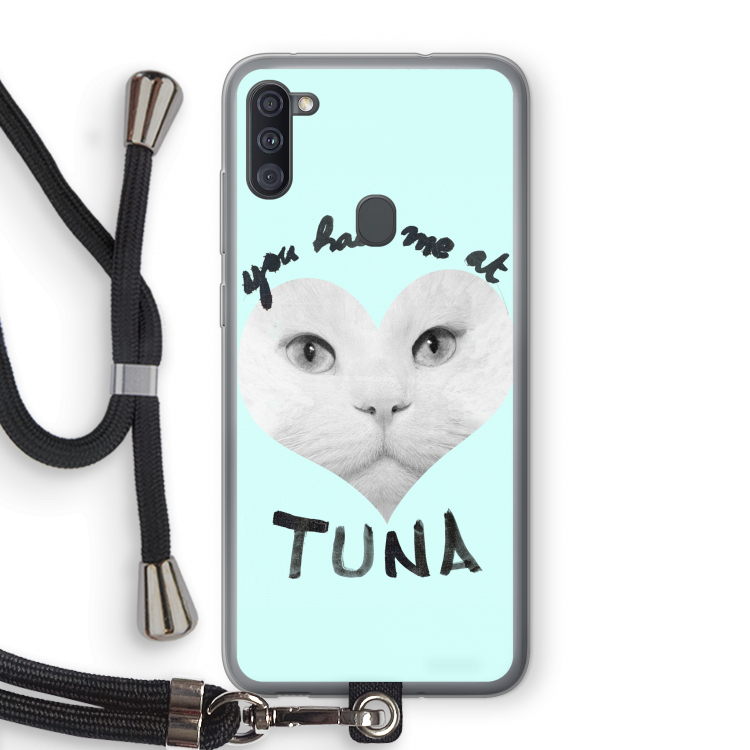 You had me at tuna: Samsung Galaxy A11 Transparant Hoesje met koord