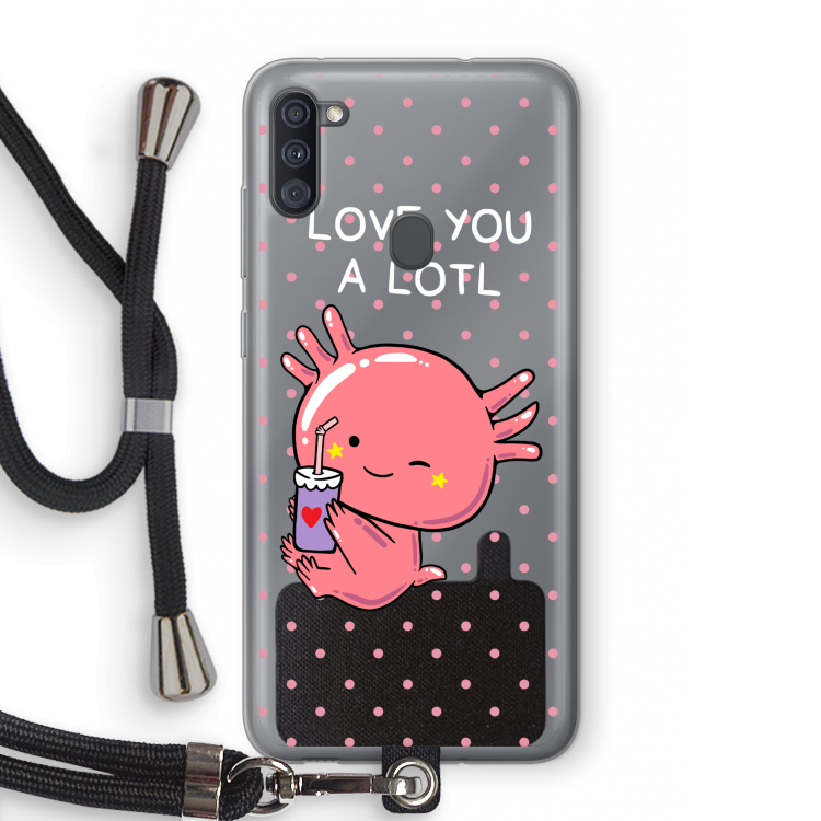 Love You A Lotl: Samsung Galaxy A11 Transparant Hoesje met koord
