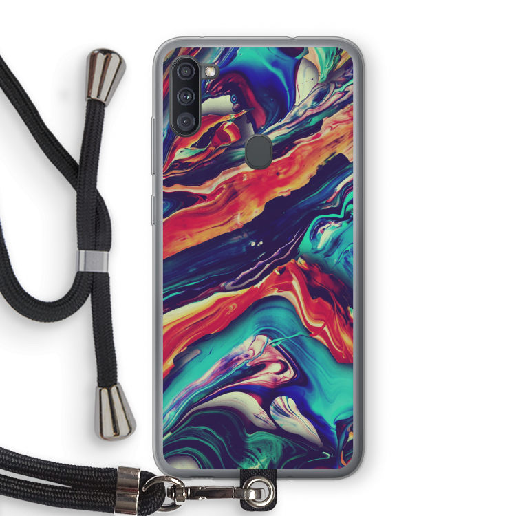 Chameleon Sun: Samsung Galaxy A11 Transparant Hoesje met koord