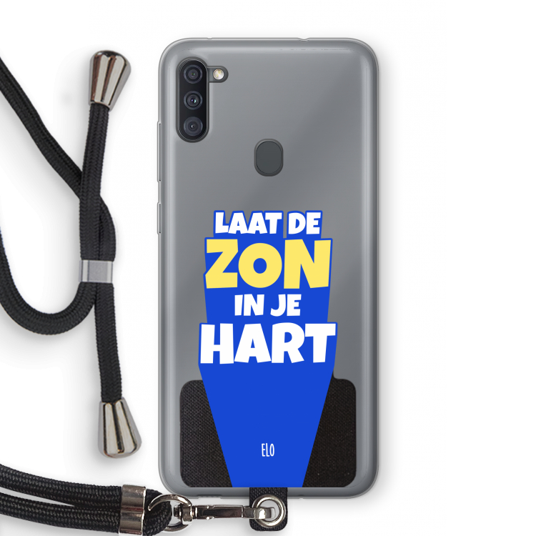 Laat de zon in je hart: Samsung Galaxy A11 Transparant Hoesje met koord