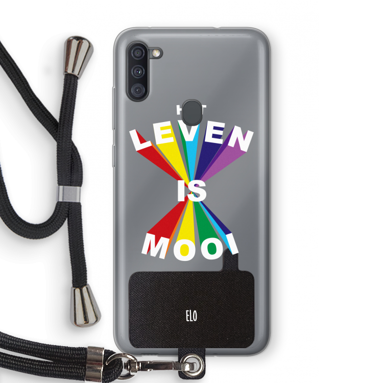Het Leven Is Mooi: Samsung Galaxy A11 Transparant Hoesje met koord