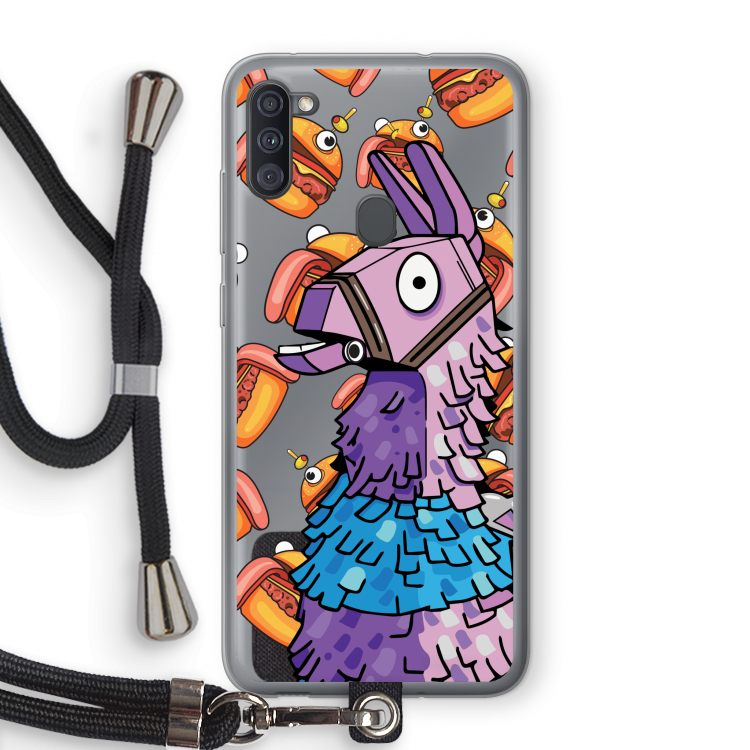 Loot Burger: Samsung Galaxy A11 Transparant Hoesje met koord