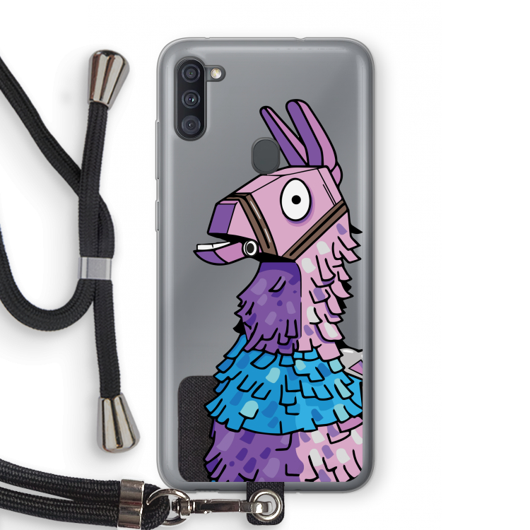 Lama: Samsung Galaxy A11 Transparant Hoesje met koord