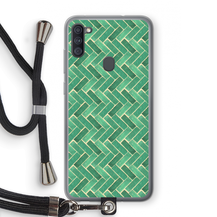 Moroccan tiles 2: Samsung Galaxy A11 Transparant Hoesje met koord