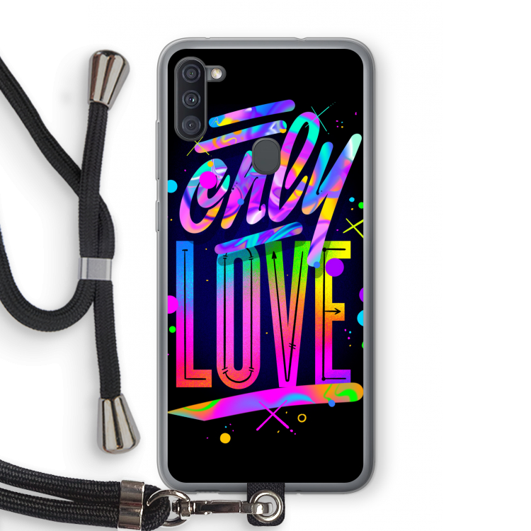 Only Love: Samsung Galaxy A11 Transparant Hoesje met koord
