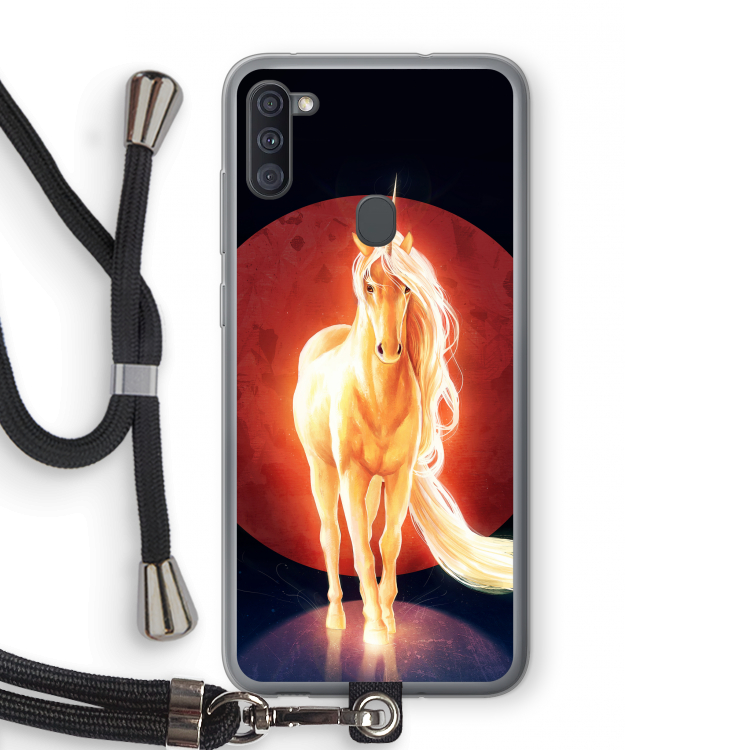 Last Unicorn: Samsung Galaxy A11 Transparant Hoesje met koord