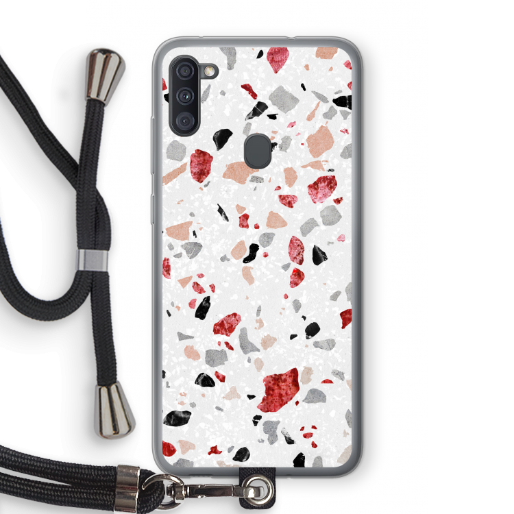 Terrazzo N°12: Samsung Galaxy A11 Transparant Hoesje met koord