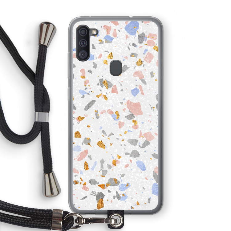 Terrazzo N°8: Samsung Galaxy A11 Transparant Hoesje met koord