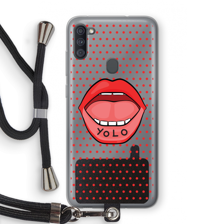 Yolo Denise: Samsung Galaxy A11 Transparant Hoesje met koord