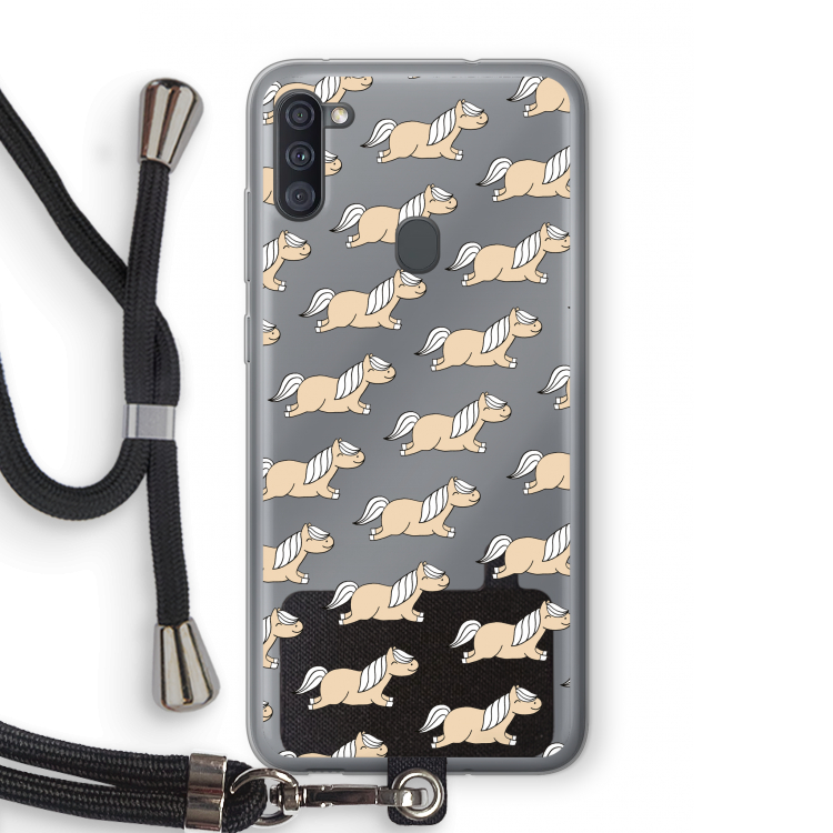 Ponys: Samsung Galaxy A11 Transparant Hoesje met koord
