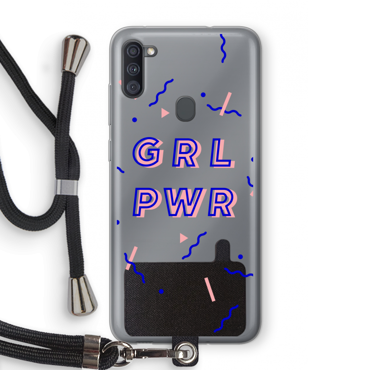 GRL PWR: Samsung Galaxy A11 Transparant Hoesje met koord